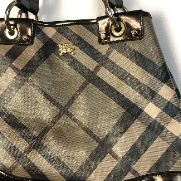 Burberry Brown & Tan Classic Plaid Leather Shoulder Bag - Picture 3 of 12